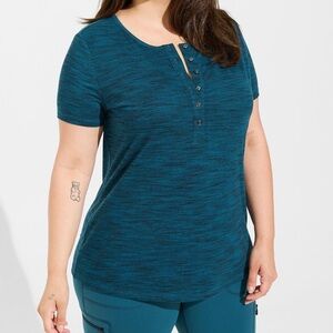 Torrid Happy Camper Henley Short Sleeve